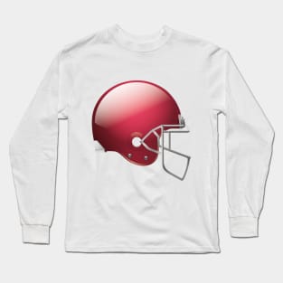 Original Football Helmet In Red Color Long Sleeve T-Shirt